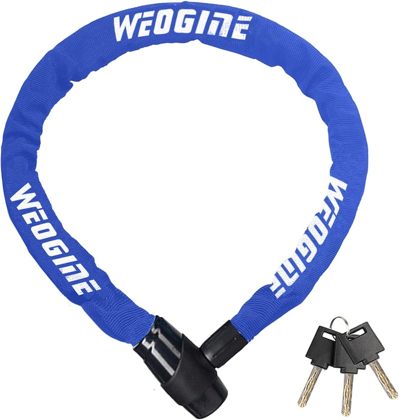Weogine Heavy Duty Anti-Theft Bike Chain Lock, 2.72 Ft Security Lock with 3 Keys, Waterproof for Scooter, Motorcycle, Door, Gate, Fence - Image 1